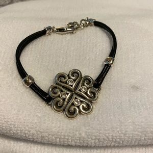 Brighton silver and leather bracelet